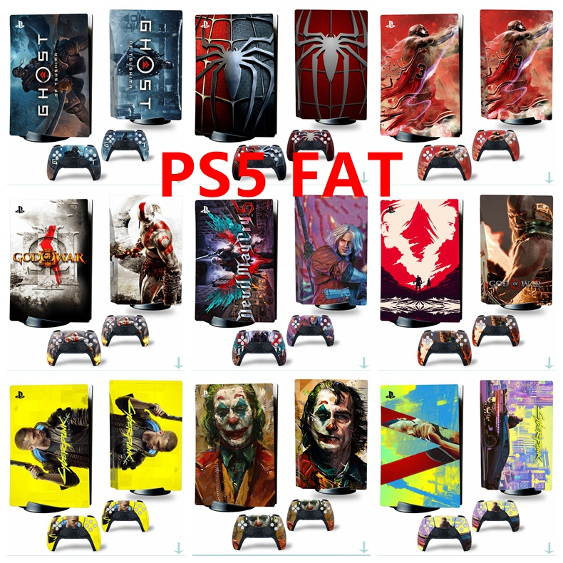 100 สีสติกเกอร์ผิวใช้งานร่วมกับ Sony Playstation 5 Fat Disc Edition ไวนิล Decal Wrap ฟิล์มป้องกันสํา