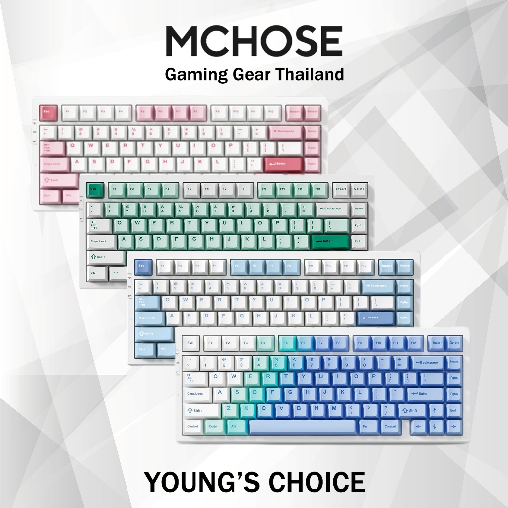 MCHOSE G75 Pro Mechanical Keyboard Tri-mode ปะเก็นโครงสร้างคีย์บอร์ด RGB Hot-Swappable แบบมีสายไร้สายบลูทูธ PBT Double Shot Keycaps
