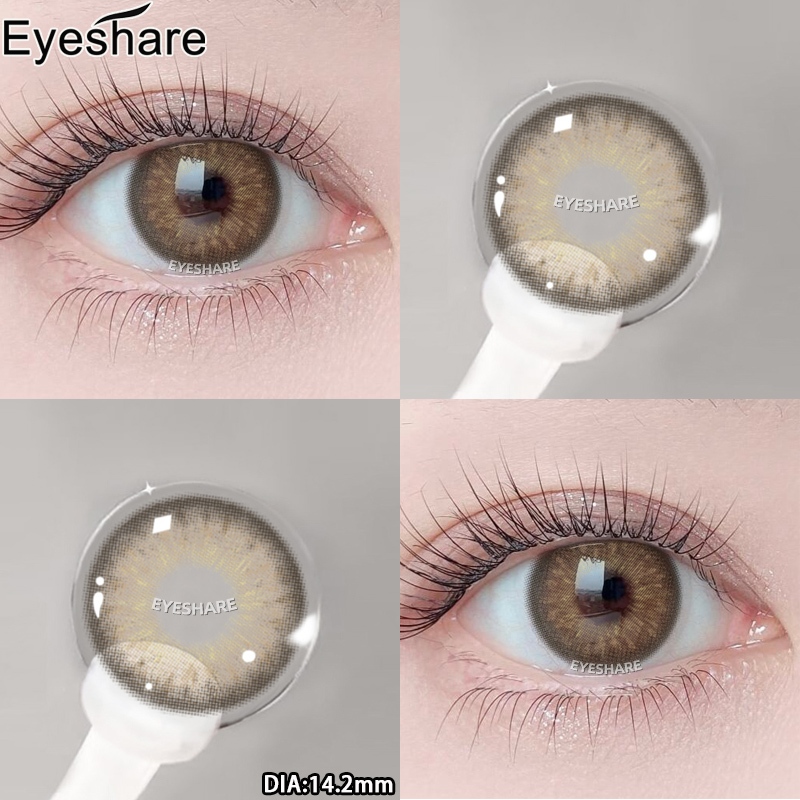 (0.0~6.00) Eyeshare คอลแทคเลนส์ ค่าสายตา สีน้ำตาล ธรรมชาติ คอนแทคสายสั้น ส่งไวจากไทย