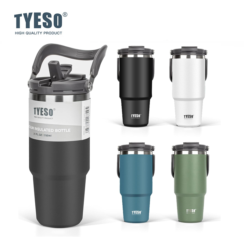 TYESO TS-8829 TS-8830 แก้วน้ําสุญญากาศ เก็บความเย็น และร้อน อเนกประสงค์ พร้อมหลอดดูด 1050 มล. 1200 มล.