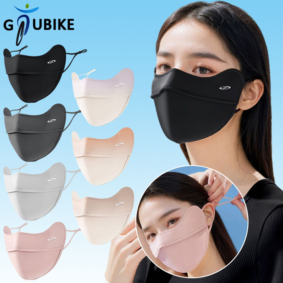 Gtubike UPF50+ หน้ากากอนามัย ผ้าเรยอน รูปตัว V 3D ระบายอากาศ กันรอยขีดข่วน ปรับได้ สําหรับผู้หญิง