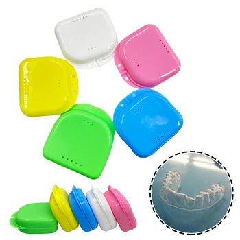 กล่องเก็บฟันปลอมทันตกรรม Retainer ปาก Guard คอนเทนเนอร์พลาสติกอุปกรณ์สุขอนามัยช่องปากถาดทันตกรรมกรณีเครื่องใช้