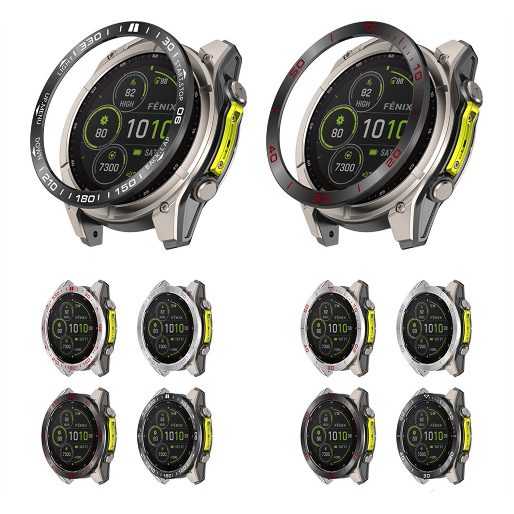 ฝาโลหะสําหรับ Garmin Fenix 8 Time zone Style เปลี่ยนอุปกรณ์เสริมเคสนาฬิกาแหวนสแตนเลส