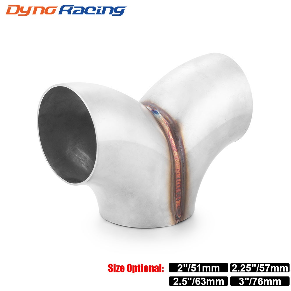 ท่อไอเสียสแตนเลสท่อไอเสียเชื่อม Y ประเภท 3 Way Tee ท่อเชื่อมต่อ 51/57/63/76 มม.