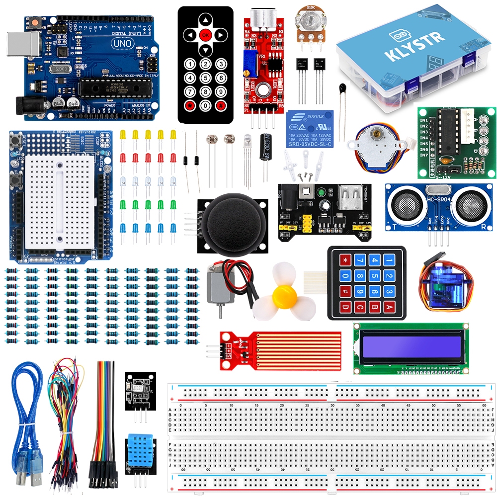 KLYSTR UNO R3 Project Super Starter Kit สําหรับ Arduino UNO R3 พร้อมบทช่วยสอนเข้ากันได้กับ Arduino IDE