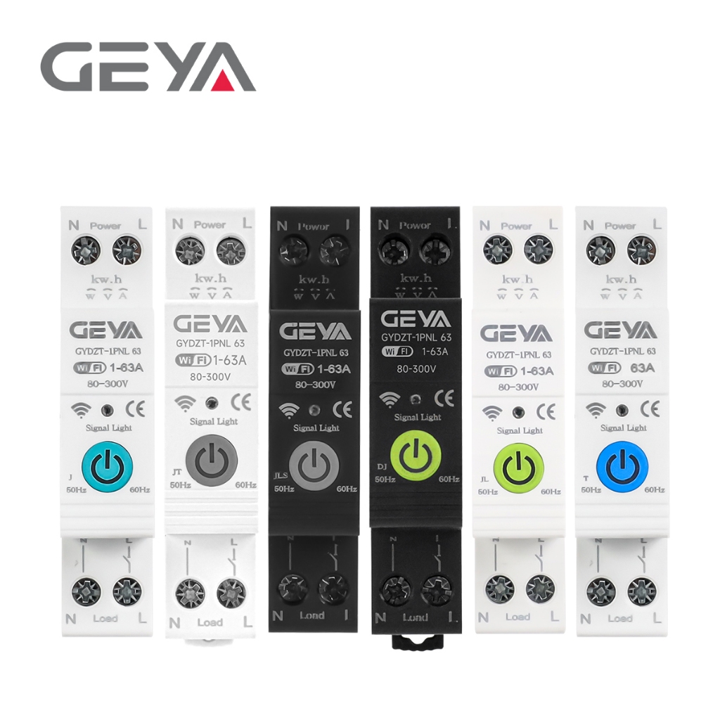 GEYA GYDZT TUYA WiFi Circuit Breaker 220V MCB 63A แรงดันไฟฟ้า Current Protector รีโมทคอนโทรลสวิทช์