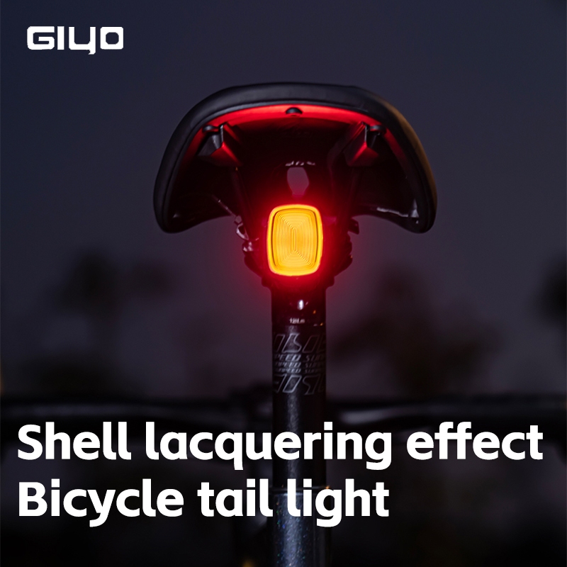 GIYO ไฟท้ายจักรยาน Smart Brake Sensing Light LED สำหรับ MTB และจักรยานเสือหมอบ ชาร์จได้ ทนน้ำ IP66 เพิ่มความปลอดภัยขณะขี่