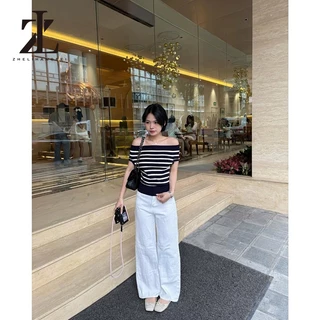 ZHELIHANGFEI ลายถักเสื้อกั๊กผู้หญิงปุ่มโลหะตกแต่งคอแบนเสื้อกั๊กสั้น