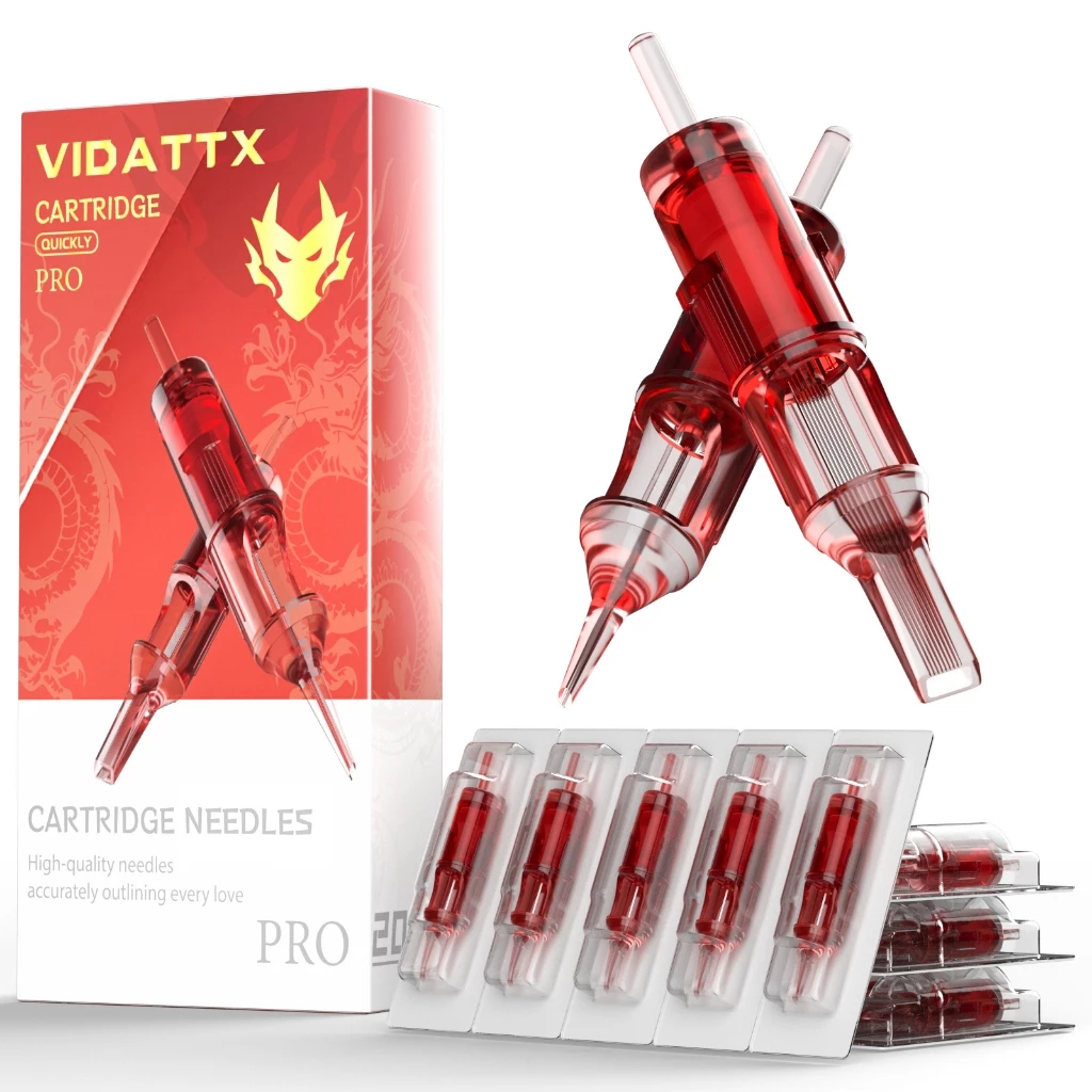 VIDATTX 20 ชิ้น/กล่องเข็มสัก, #12 เข็มตลับสักแบบใช้แล้วทิ้งที่คละมาตรฐาน ซับกลมสําหรับเครื่องสัก แต่งหน้าและศิลปินถาวร