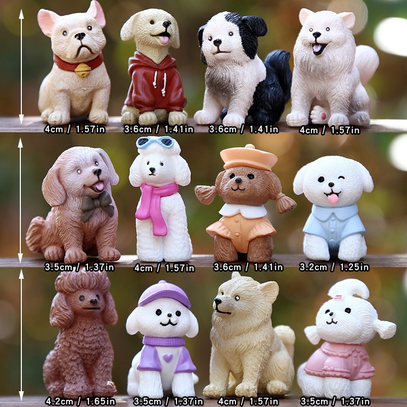 12 ชิ้น/เซ็ต 3-4 ซม.สัตว์เลี้ยงสุนัขตุ๊กตาเยอรมัน รูปที่ 6