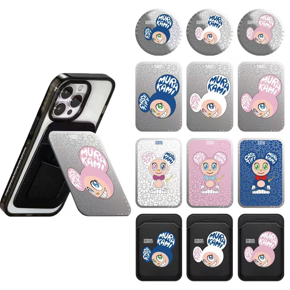 Takashi Murakami ผู้ถือบัตรแม่เหล็กวงเล็บวงเล็บพับหูฟังกระเป๋าเก็บมือ Cixi ผู้ถือบัตร