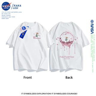 NASA เสื้อ ผู้ชายผู้หญิง เสื้อเกาหลีเสื้อ summer ผ้าฝ้ายแท้ พิมพ์ลายลายสองด้าน คอกลม ใส่สบายนุ่มสบาย