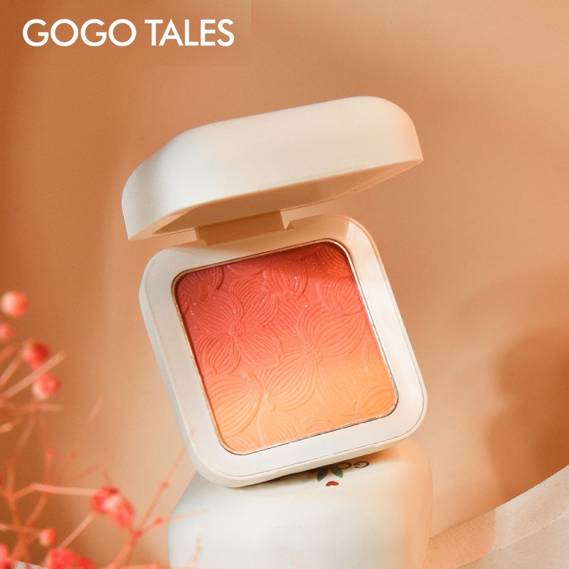 Gogotales บลัชออนไล่ระดับ บลัชออนธรรมชาติแกะสลักดอกไม้ rouge