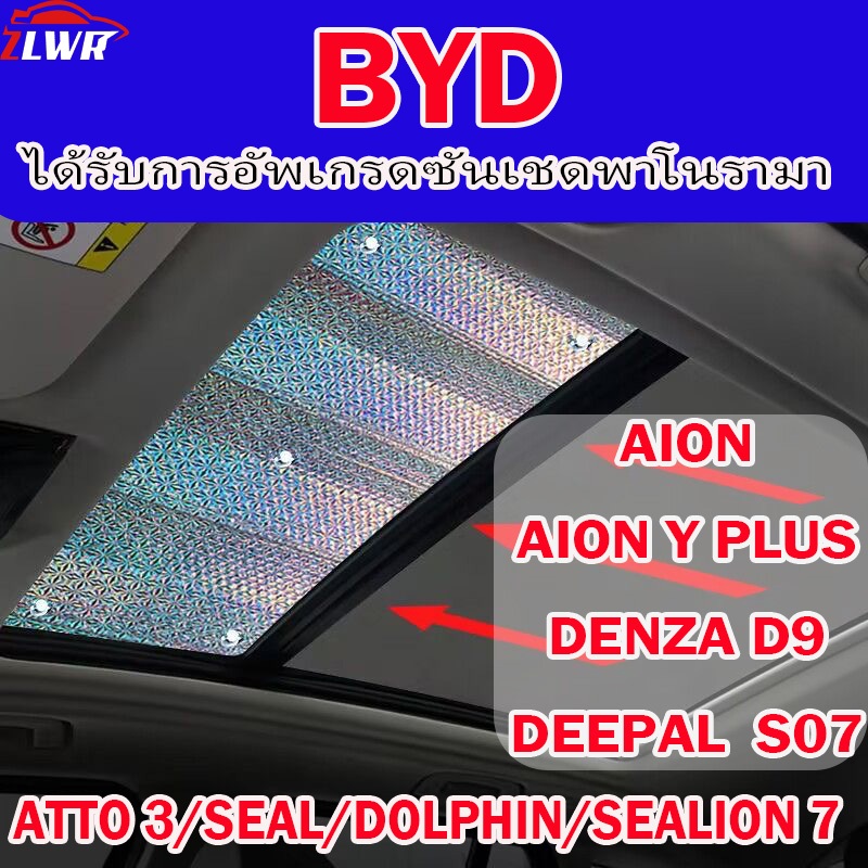 ZLWR BYD atto 3/sealion7/seal/dolphin/denza d9/aion v/deepal s07/aion y plus ซันรูฟ ม่านบังแดด วัสดุฟอยล์อะลูมิเนียม ป้องกันแสงแดดและฉนวนกันความร้อน อุปกรณ์ปรับเปลี่ยนภายในรถยนต์