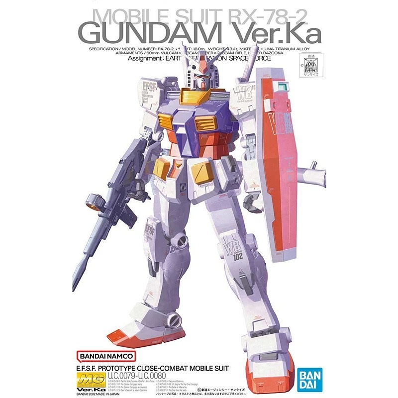 BANDAI ชุดโมเดล Gundam MG 1/100 Gundam RX-78-2 Ver.Ka