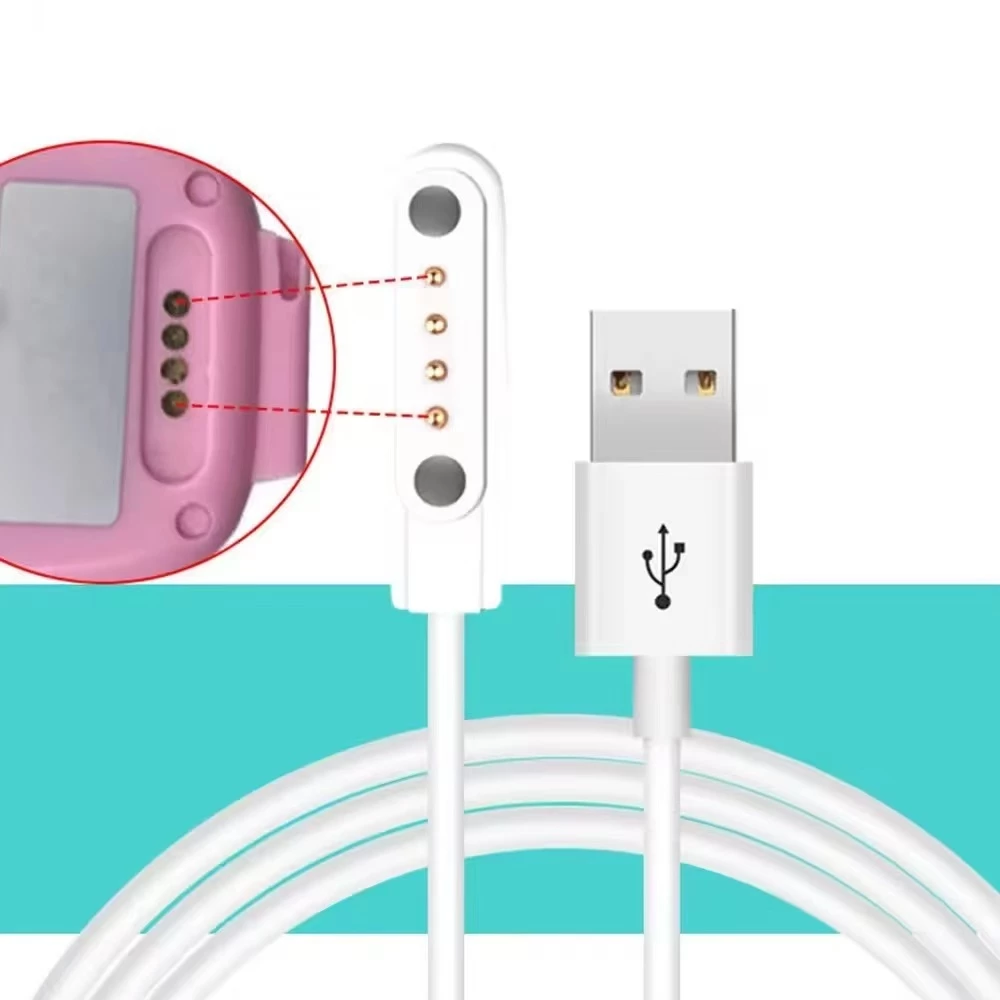 4Pin 7.62 มม.Spacing สายชาร์จแม่เหล็กสําหรับนาฬิกาสมาร์ทนาฬิกาข้อมือคั้นน้ําผลไม้ USB Power Charger
