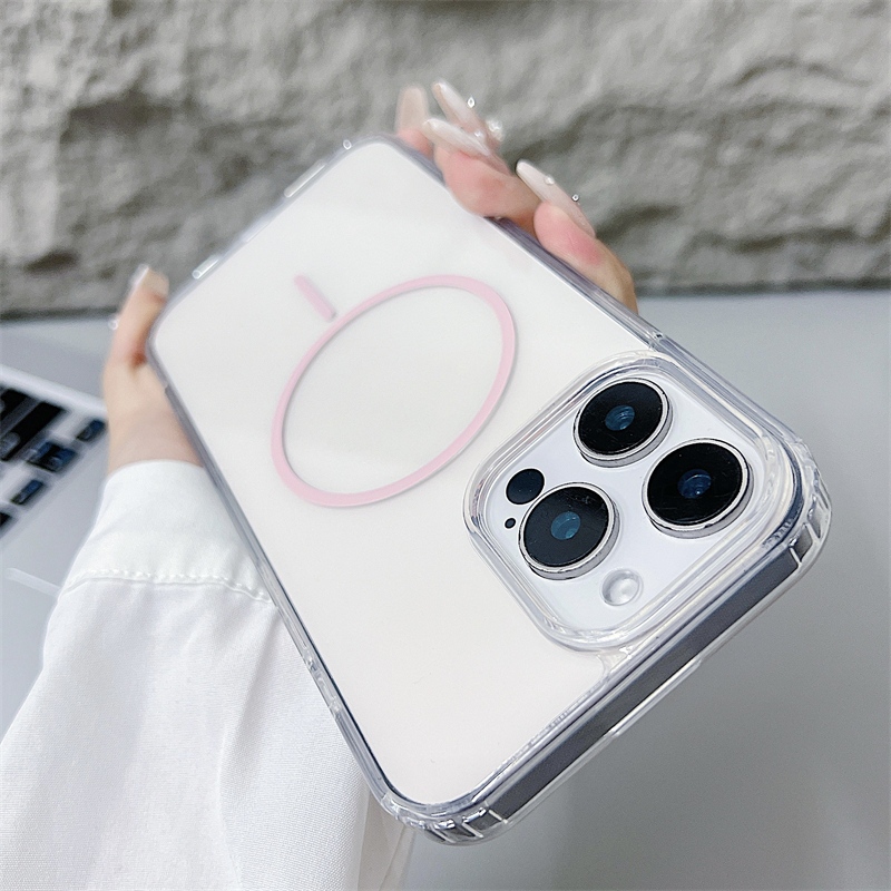 หรูหราอะคริลิคใสแม่เหล็กเคสโทรศัพท์สําหรับiPhone 16 15 14 13 12 11 Pro max 16e 16 15 14 Plus 13 12 mini x xr xs max 7 8 Plusกรณีความงามกันกระแทกปลอกไม่เหลือง - รูปที่ 3