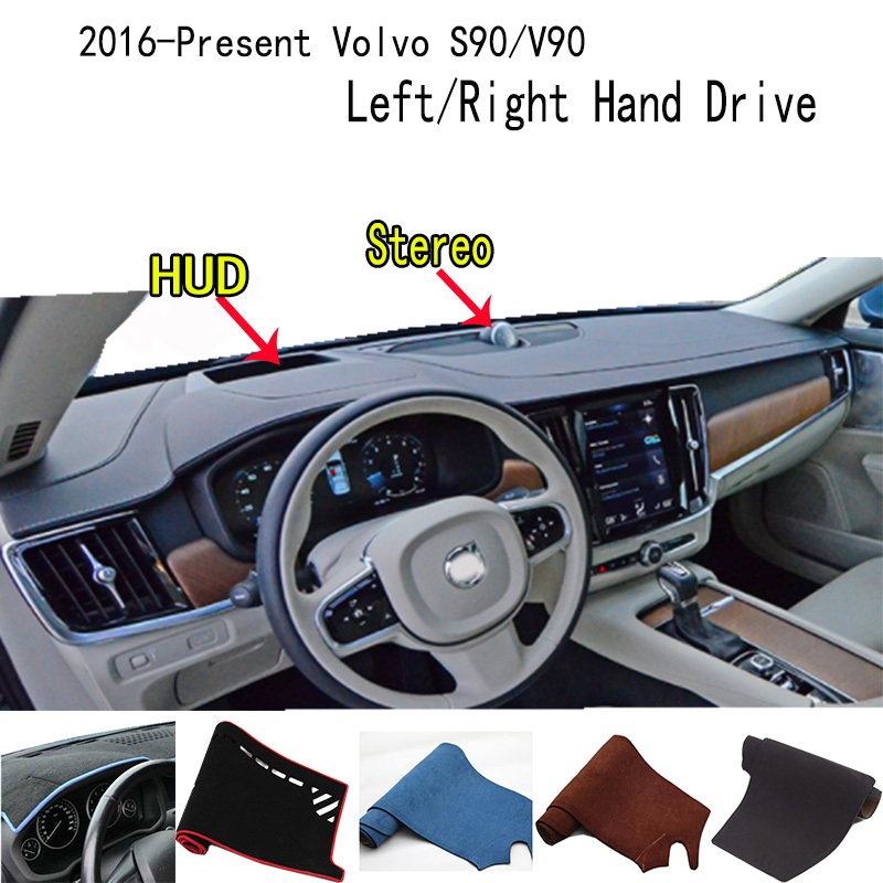 สําหรับ Volvo S90 V90 T6 T5 Dashmat Dashboard ฝาครอบเครื่องมือแผงครีมกันแดด Pad เครื่องประดับ