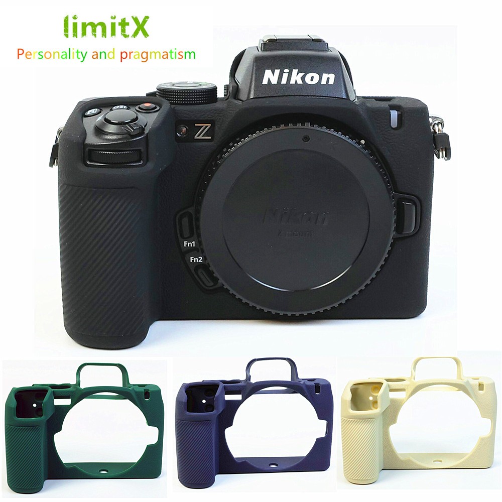 For Nikon Z50II สําหรับ นิคอน z50ครั้งที่สอง ซิลิโคนเกราะผิวกรณีกระเป๋ากล้องป้องกันร่างกายปกป้องกันการลื่นไถลเนื้อออกแบบป้องกัน