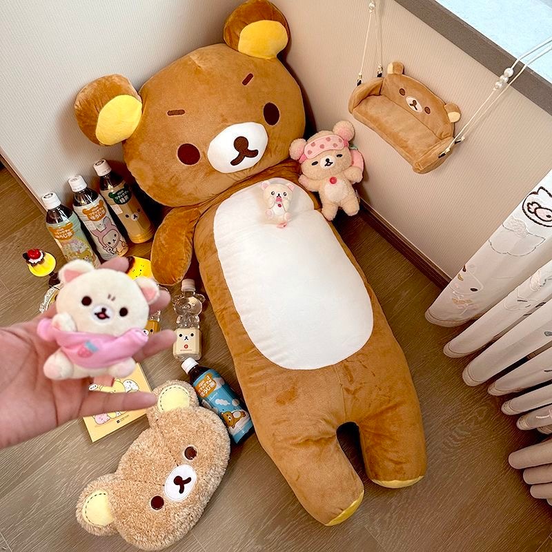 การ์ตูนการ์ตูนหมีหมอนยาวขนาดใหญ่ผ่อนคลายนอนตุ๊กตาของขวัญ
