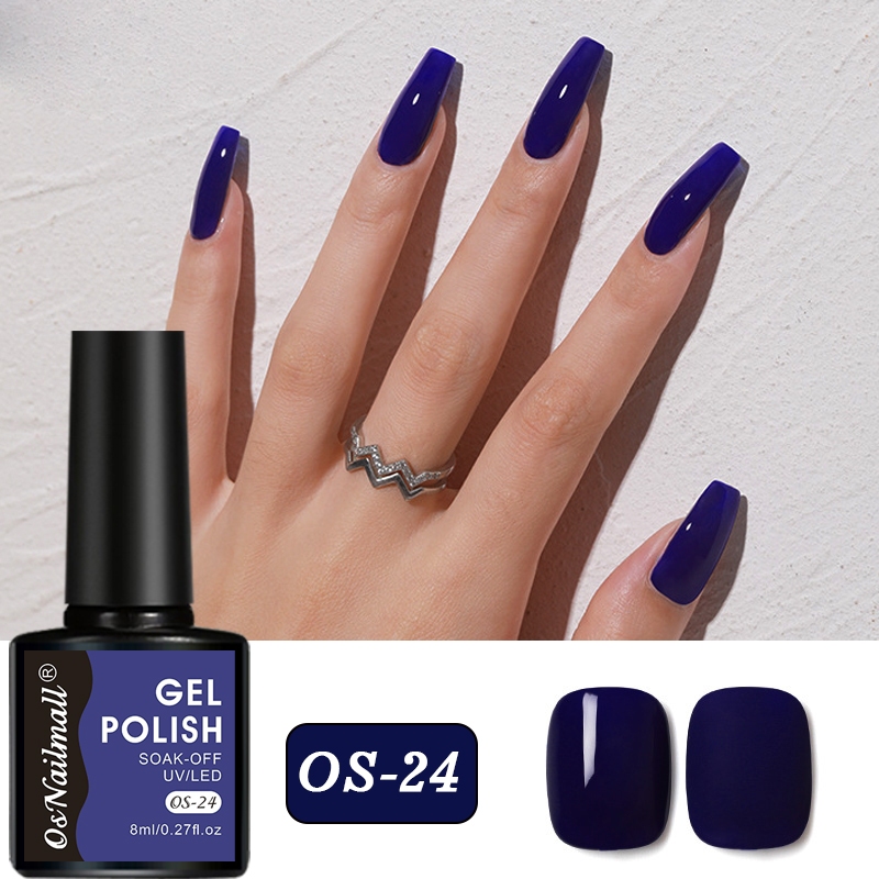 OsNailmall Deep Blue Nail Gel Polish - อิ่มตัวสูง ติดทนนาน สูตรสําหรับใช้ DIY & Salon UV/LED