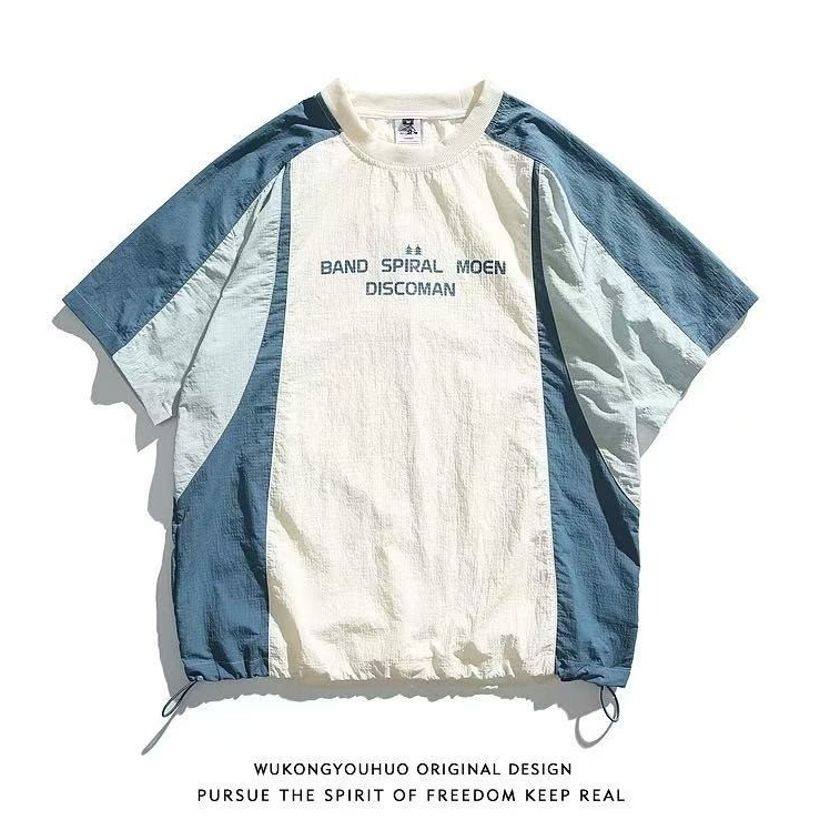 PannoFluxus เสื้อยืดผู้ชายแขนสั้นแฟชั่นแบรนด์แฟชั่นญี่ปุ่น Casual Outdoor Quick Dry Breathable