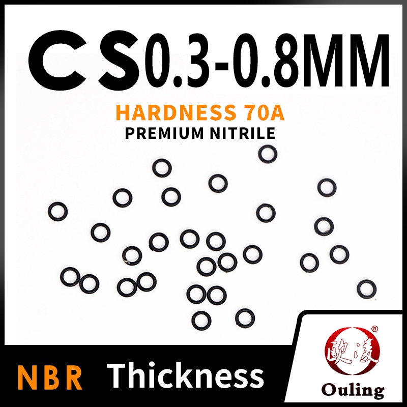 Ouling CS0.3/0.4/0.5/0.6/0.7/0.8 มม.สีดํา 70A NBR ยางไนไตรล์ O-Ring เครื่องซักผ้าดูดซับแรงกระแทกกันน้ําแหวนปิดผนึก