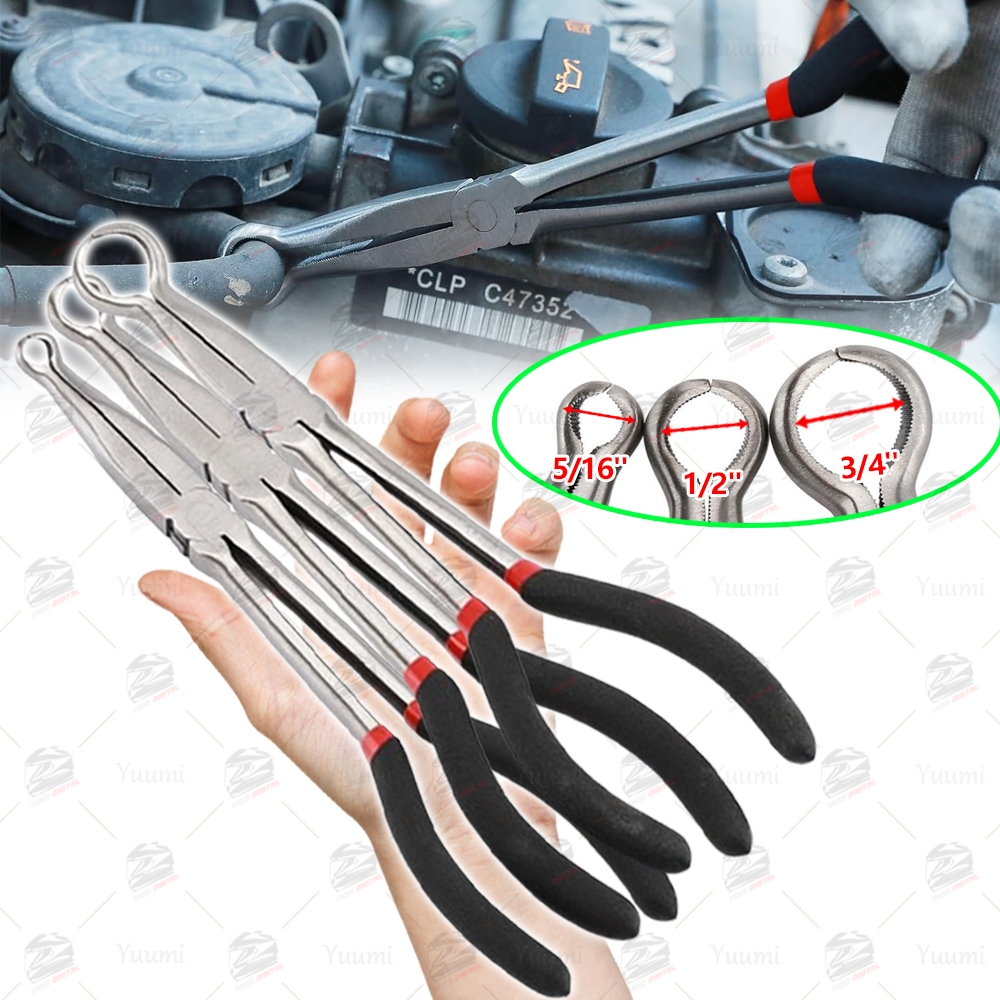 3 ชิ้นท่อ Gripper Plier มัลติฟังก์ชั่ยาว Reach Removal คีมหัวฉีด Sensor Spark Plug รถไฟฟ้า Disconnect คีมสําหรับ SUV รถบรรทุก
