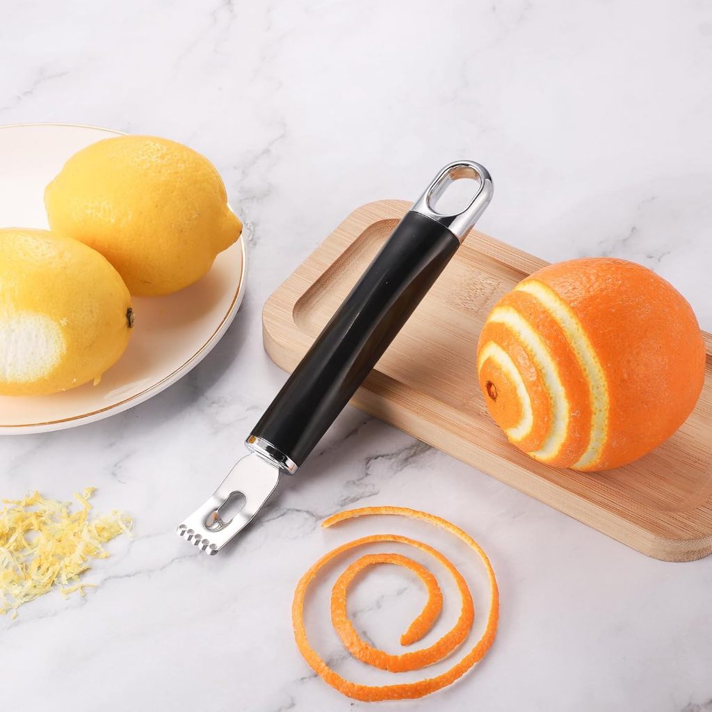 2-in-1 Lemon Twist Peeler สแตนเลส Lemon Peeler Bar เครื่องมือค็อกเทล Garnish Citrus Lemon Rin เครื่องมือสําหรับห้องครัวบาร์ร้านอาหาร Professional เกรดเครื่องมือ-ผลไม้ Peel