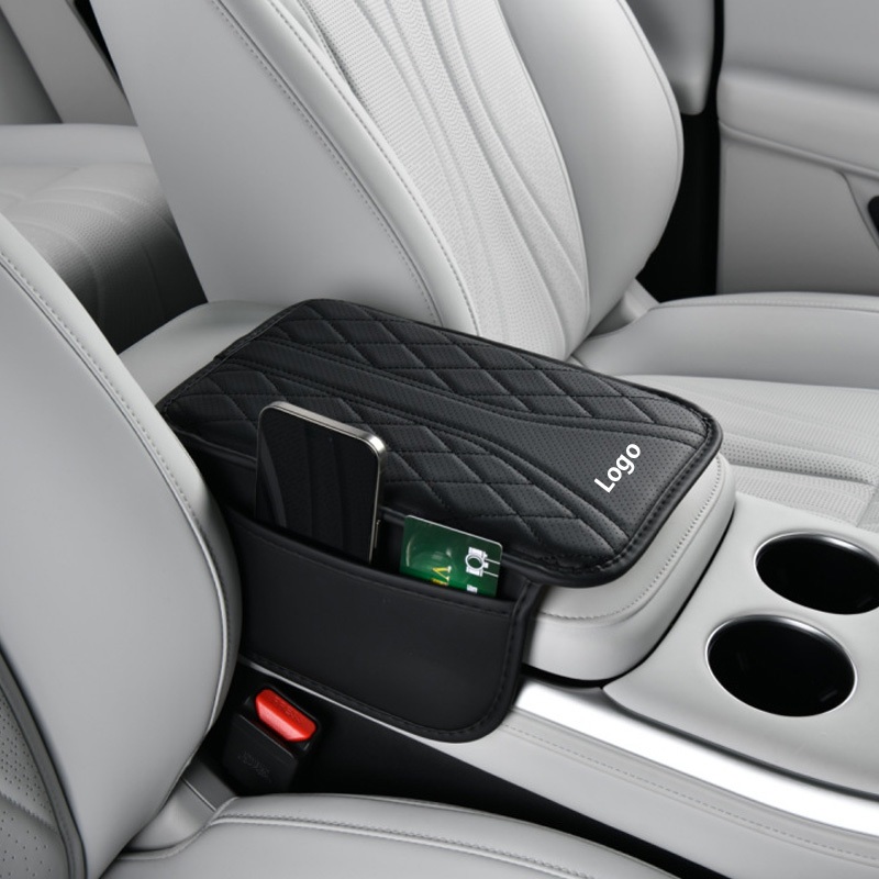 Car รถหนังมัลติฟังก์ชั่ที่เท้าแขนกล่องแผ่นถุงเก็บที่เท้าแขนกลางแผ่นป้องกันการออกแบบระบายอากาศ เหมาะสําหรับรถทุกรุ่น - รูปที่ 7