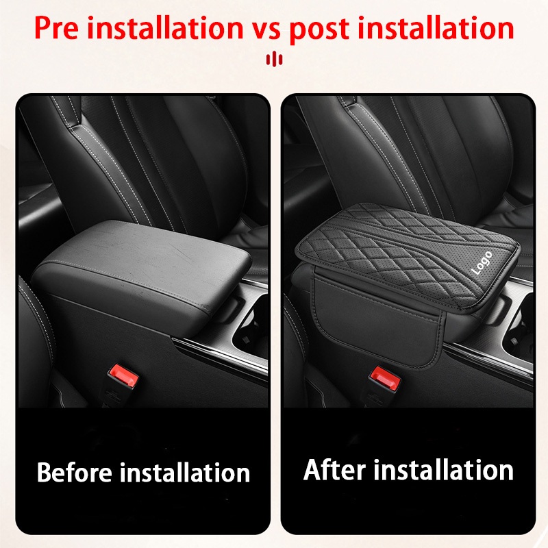 Car รถหนังมัลติฟังก์ชั่ที่เท้าแขนกล่องแผ่นถุงเก็บที่เท้าแขนกลางแผ่นป้องกันการออกแบบระบายอากาศ เหมาะสําหรับรถทุกรุ่น - รูปที่ 2