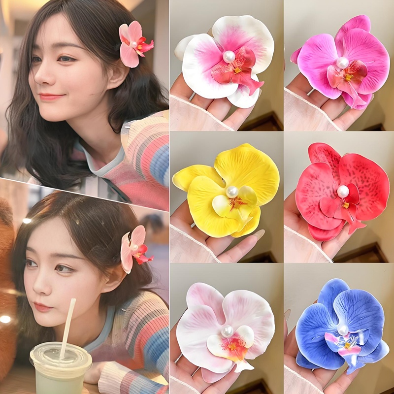COD💌💌กิ๊บหนีบผม ดอกไม้รูปผีเสื้อ น่ารักหวาน คลิปด้านข้าง เครื่องประดับผมแฟชั่น วันหยุดพักผ่อน/ริมทะเล สำหรับผู้หญิง-aidderse.th