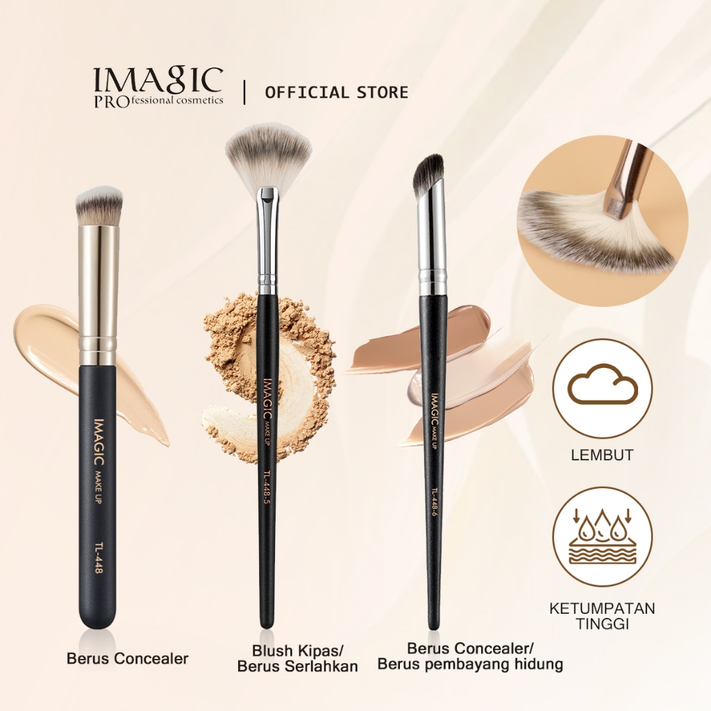 Imagic ชุดแปรงแต่งหน้า ขนแปรงนุ่ม ไฮไลท์ คอนซีลเลอร์ จมูก เงางาม เครื่องมือแต่งหน้า