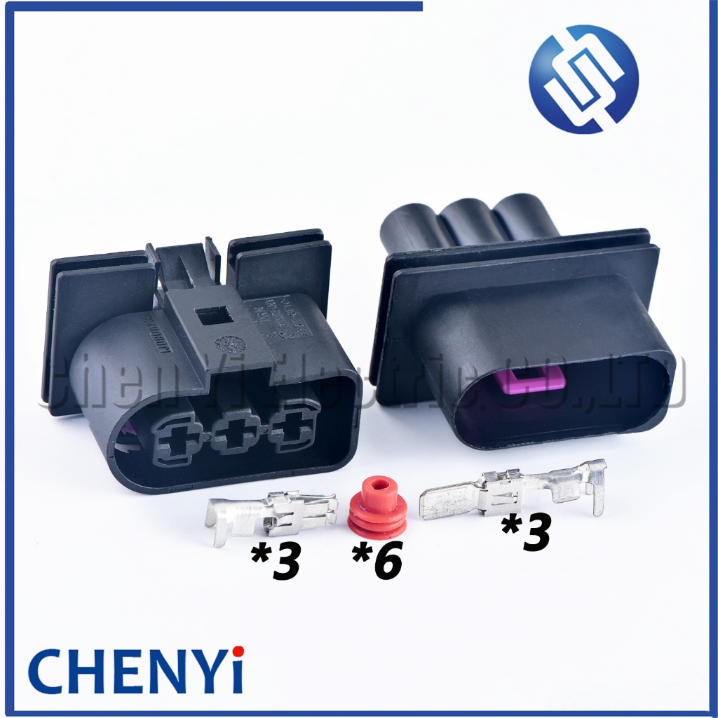 3 Pin ขั้วต่อกันน้ําอัตโนมัติ ปลั๊กพัดลมอิเล็กทรอนิกส์ระบายความร้อน 1J0906233 1J0 906 233 1J0906443 