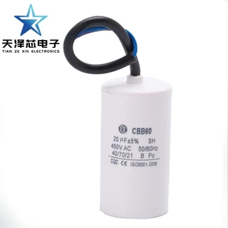 คาปาซิเตอร์ แคปรันมอเตอร์ CBB60 450V AC เริ่มต้นตัวเก็บประจุ 3UF 4uF 5uF 6uF 8uF 10uF 12uF 14uF 15uF 16uF 18uF 20uF 25uF 30uF 35uF 40UF 45UF 50UF 60UF 70UF 80UF