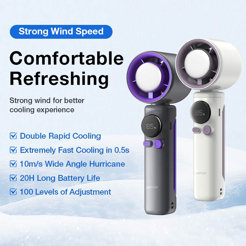 Dr.Isla Portable Handheld Turbo Fan High Speed kipas mini fan cooler 100 Level Adjustment LED Displa