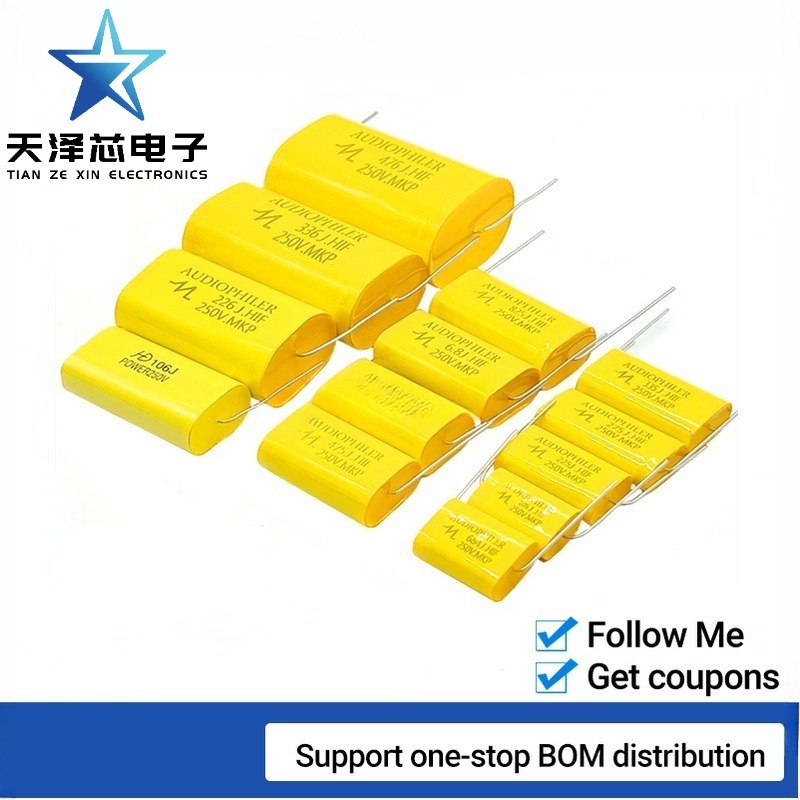 5 ชิ้น Non-Polarity Capacitor 0.68UF 1.5UF 2.2UF 5.6UF 12UF 15UF 22UF 33UF 47UF 250V 250V ทวีตเตอร์ล