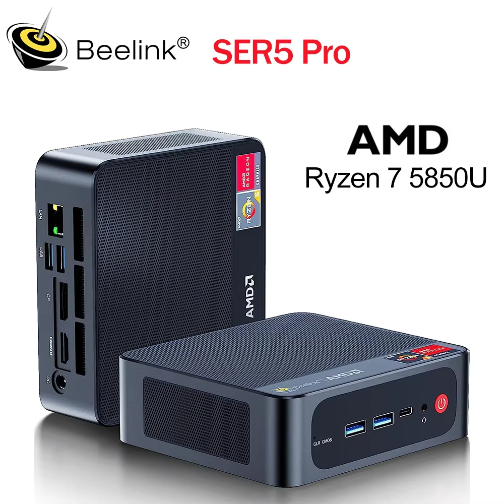 Beelink SER5 Pro Mini PC AMD Ryzen 7 5850U DDR4 Ram M2 NVME SSD WiFi6 BT5.2 Type-C Triple Display คอ