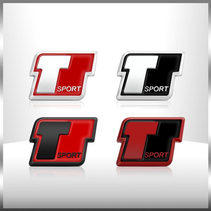 3D โลหะสัญลักษณ์ T กีฬาโลโก้รถสติกเกอร์ด้านหลัง Badge Body Decals สําหรับ Toyota Corolla Rav4 Yaris 