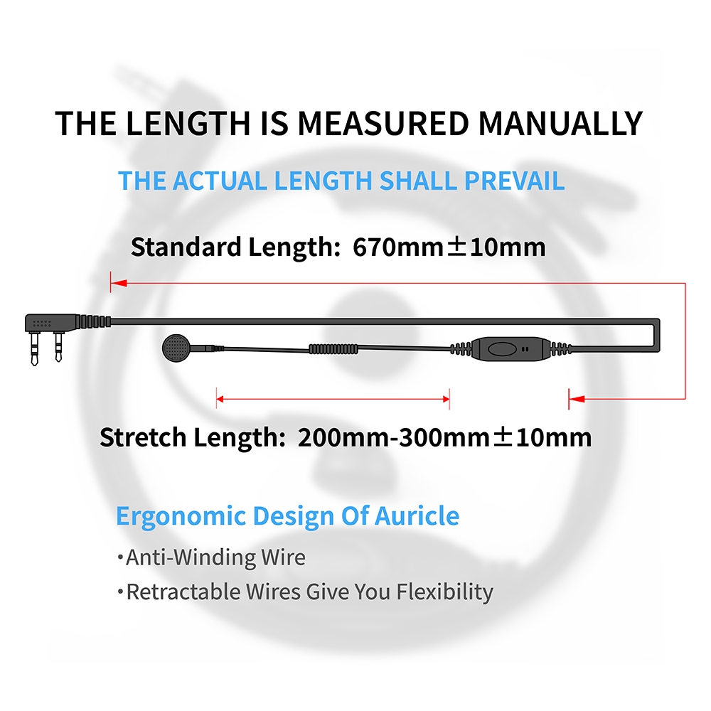 สําหรับ Kenwood/Baofeng/Wln Walkie Talkie หูฟังชุดหูฟัง 2-Pin PTT วิทยุหูฟังหูฟังแฮนด์ฟรีพร้อมไมโครโฟน