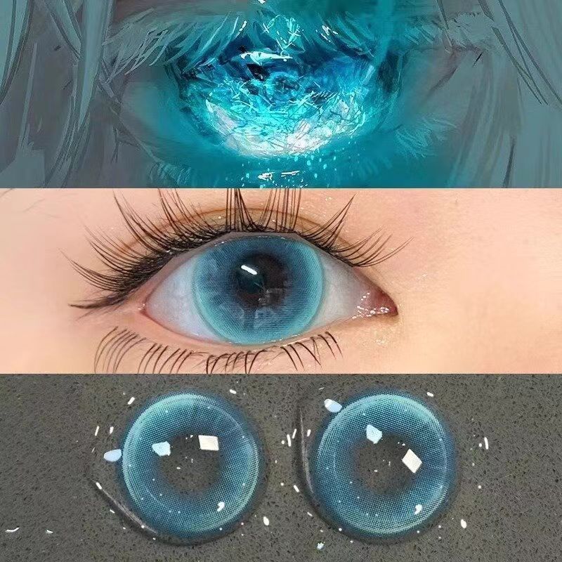 Duoxiu【Cosplay】คอนแทคเลนส์สี คอนแทคเลนส์สีน้ําเงิน นักเรียนสวมใส่ 1 ปีใช้งาน
