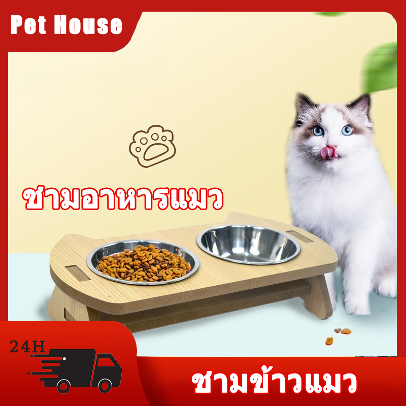 ชามคู่ สแตนเลสสัตว์เลี้ยงสุนัขชามสุนัขชามแมวสัตว์เลี้ยงชามคู่ยึดชามสุนัขโกลเด้นรีทรีฟสุนัขขนาดใหญ่ชามข้าว