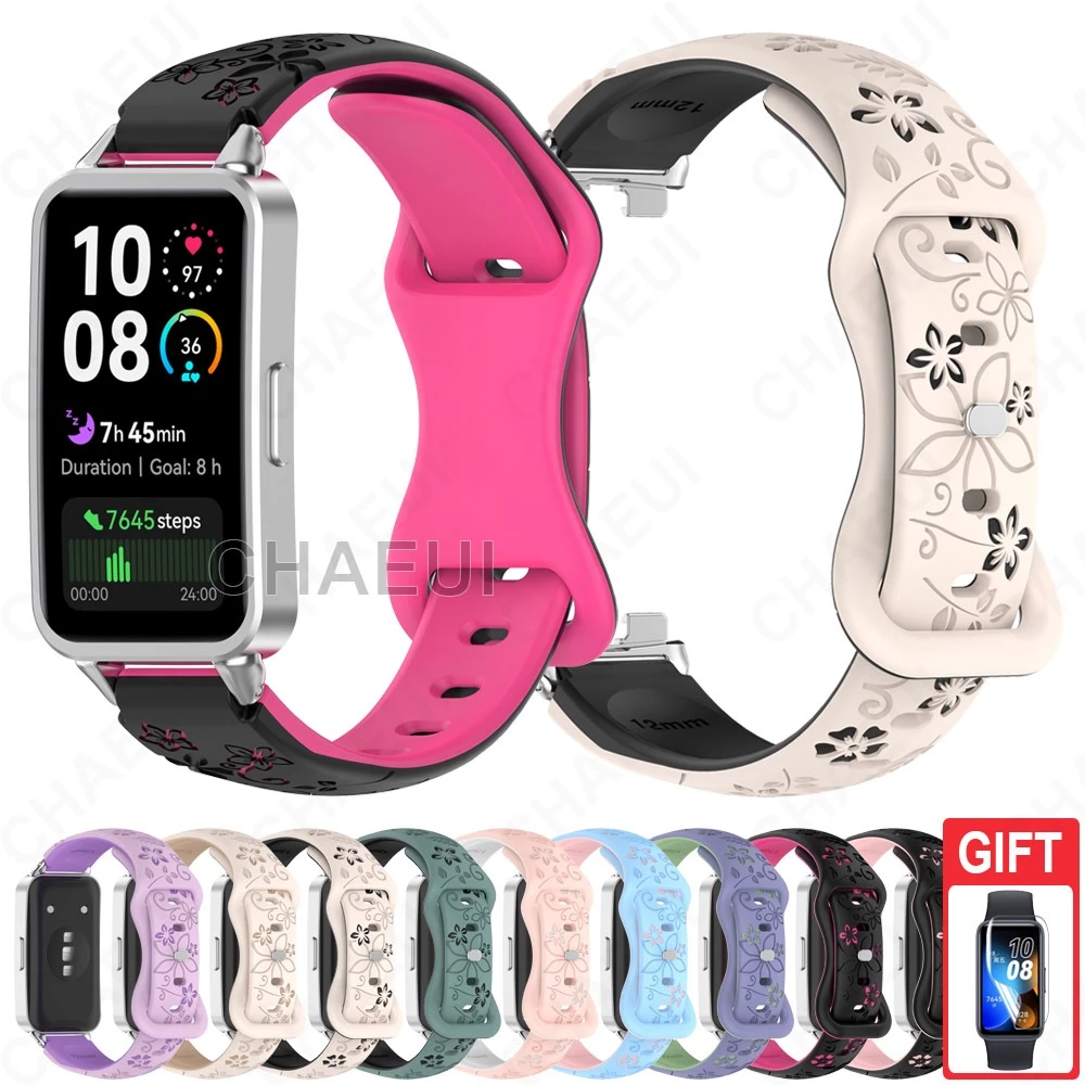 สายรัดซิลิโคนนูนอุปกรณ์เสริมวงสําหรับ Huawei Band 11 Pro 10 9 8