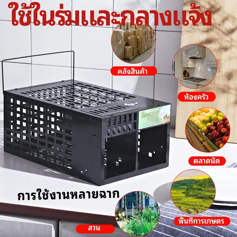 กับดักหนูหลายจับความไวแสงสูง นํากลับมาใช้ใหม่ได้ กรงเหล็กชุบกันสนิม ใช้ในร่ม/กลางแจ้ง ปลอดภัยสําหรับสัตว์เลี้ยง