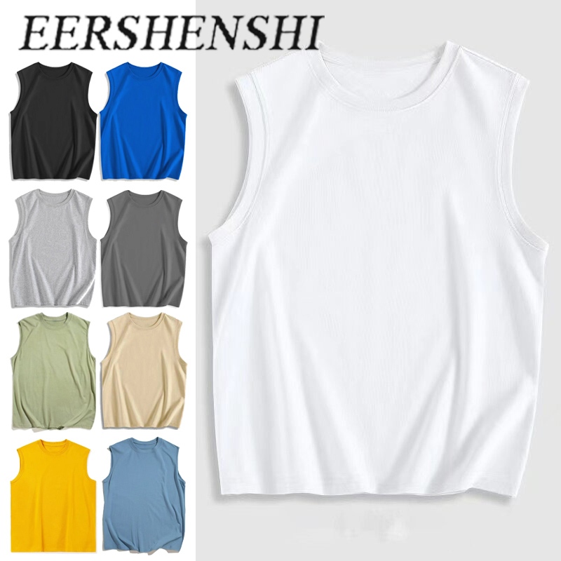 Ershenshi เสื้อกั๊กเสื้อกั๊กสีทึบ M-5XL