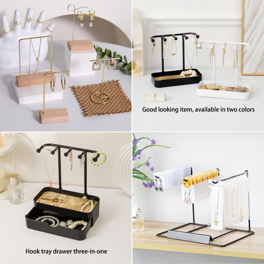 [Gyu] Three- Desktop Storage Holder Lip And Keychain Organizer Pendant Rack For Shop Nail Art Display Rack Jewelry Hanger TH