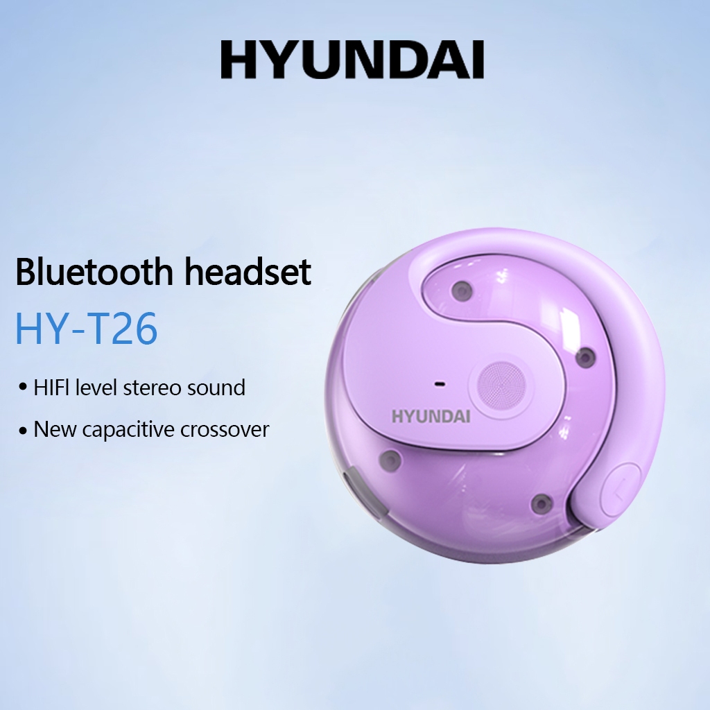 Hyundai HY-T26 หูฟังบลูทูธไร้สาย True V5.3 ชุดหูฟังสําหรับเล่นเกม IPX4 กันน้ําสมาร์ทสัมผัสอายุการใช้