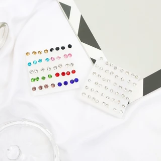 20 คู่ต่างหูชุดเกาหลีแฟชั่นที่มีสีสันคริสตัลต่างหูผสมสีพลาสติก Dangle ต่างหูชุดสําหรับผู้หญิง
