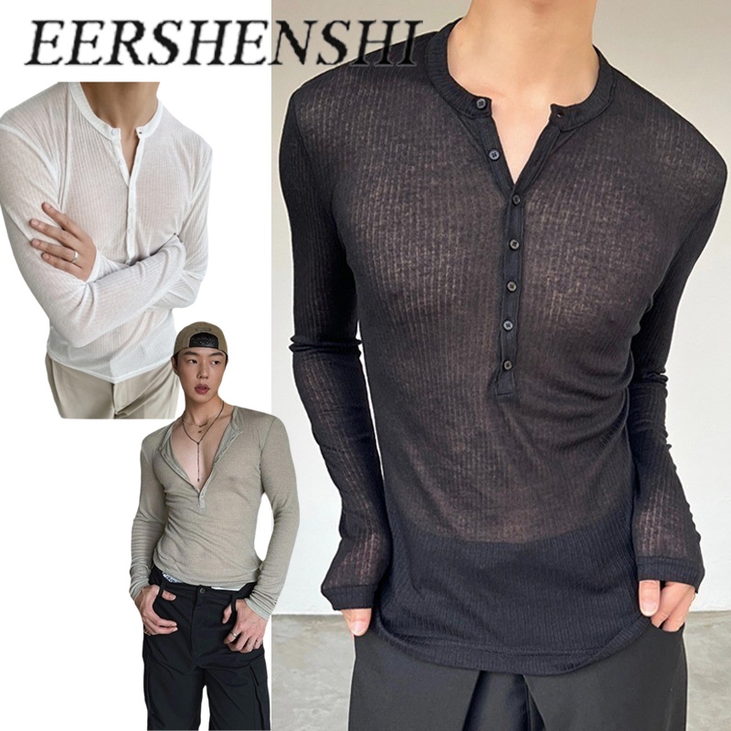 ERSHENSHI ซีทรูยืดหยุ่น Henry Collar Base ดีไซน์เข้ารูปพอดีตัว สวมใส่สบาย ให้ความรู้สึกผ่อนคลาย ความรู้สึกระดับสูง