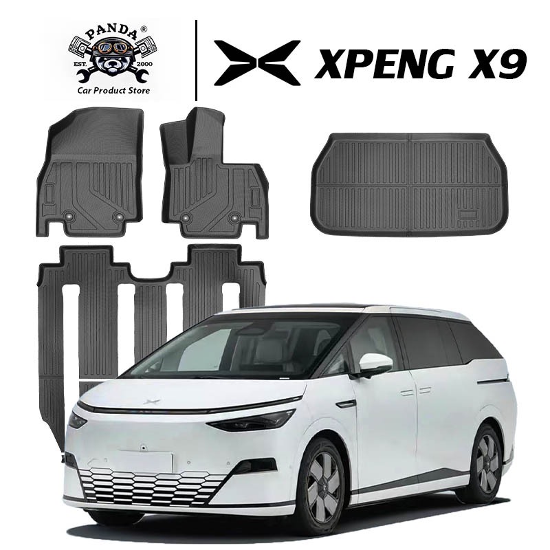 [Panda] พรมปูพื้นรถยนต์ XPENG X9 [2025-ปัจจุบัน] พรมรถยนต์ พรม วัสดุ TPE ที่เป็นมิตรต่อสิ่งแวดล้อมทน
